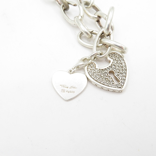 221 - 3 x Sterling Silver Thomas Sabo Bracelets inc Skull, Fish and Snowflake - 79.6g