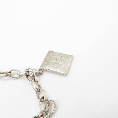 221 - 3 x Sterling Silver Thomas Sabo Bracelets inc Skull, Fish and Snowflake - 79.6g