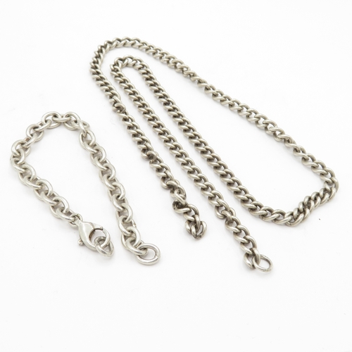 223 - 2 x Sterling Silver Chains for Repair / Restoration - 57.6g