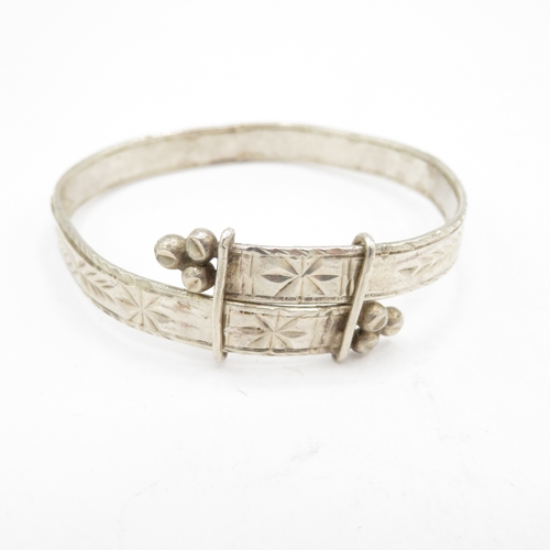 225 - Collection of Sterling Silver Christening Bangles inc Expandable - 35.7g