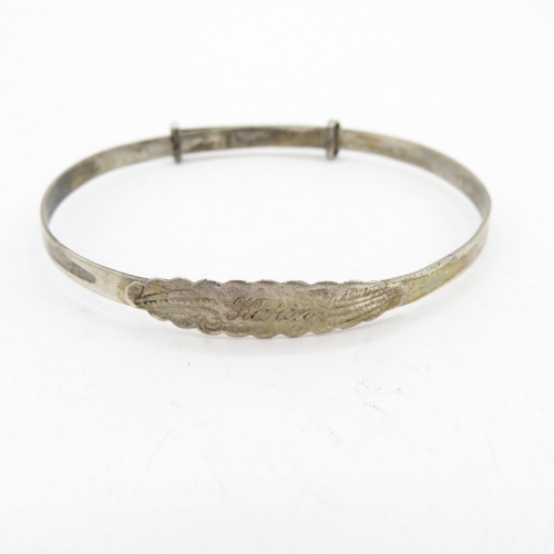 225 - Collection of Sterling Silver Christening Bangles inc Expandable - 35.7g