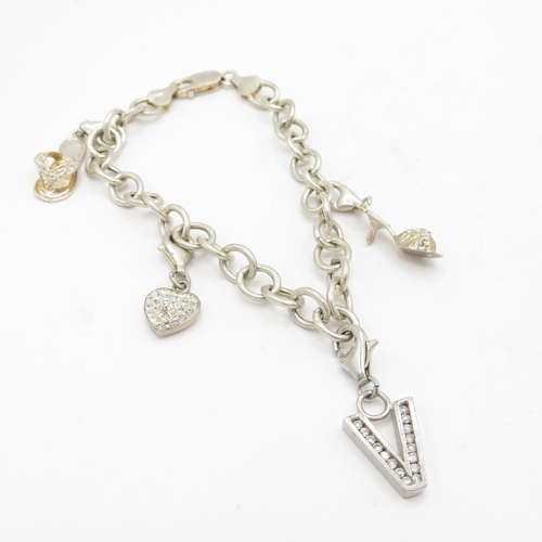 227 - 3 x Sterling Silver Charm Bracelets inc Flip Flop, Dolphin and Star - 46.5g