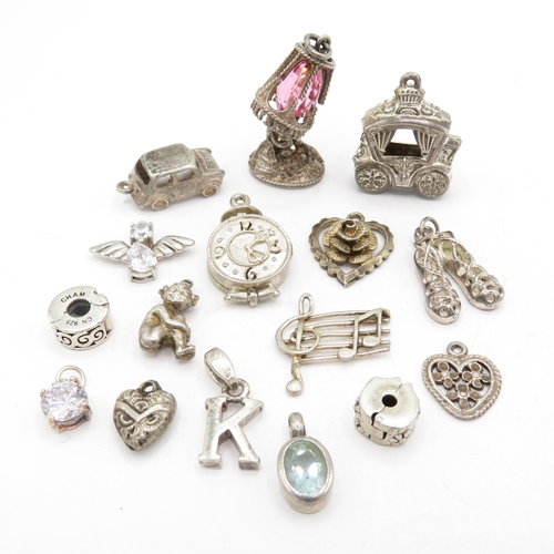 229 - Collection of Mixed Grade Silver Charms inc K, Car and Heart - 32.3g
