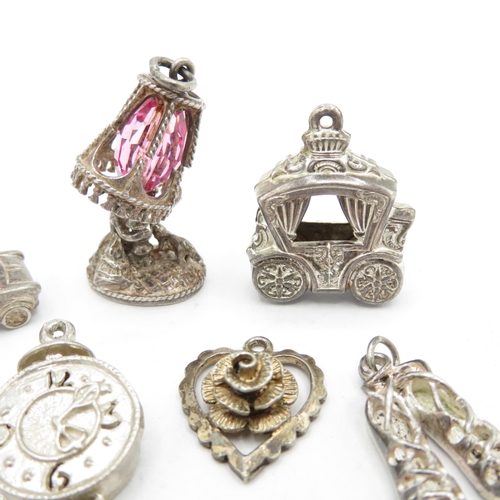 229 - Collection of Mixed Grade Silver Charms inc K, Car and Heart - 32.3g