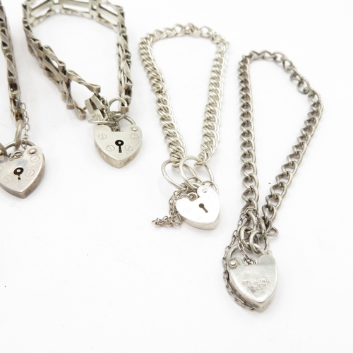 230 - Collection of Sterling Silver Charm Bracelets - as seen - 55.4g