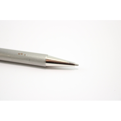 374 - Cartier Brushed Steel Cased Ballpoint Pen Writing - 023366