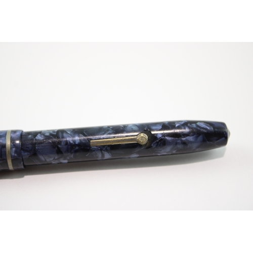 377 - Vintage Conway Stewart 75 Navy Fountain Pen 14ct Gold Nib Writing