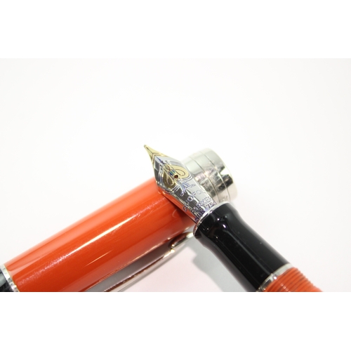 378 - Parker Duofold Centennial 'Big Red' Fountain Pen 18ct Gold Nib Writing