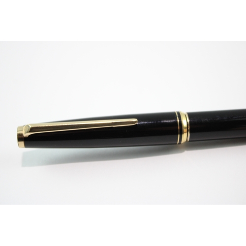 381 - Vintage Montblanc Classic 221 Black Cased Fountain Pen 14ct Gold Nib Writing