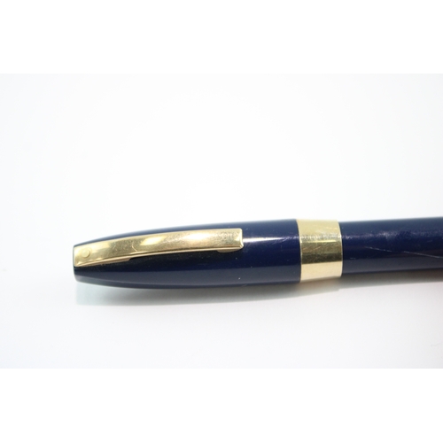 382 - Vintage Sheaffer PFM Pen For Men Navy Fountain Pen 14ct Nib WRITING