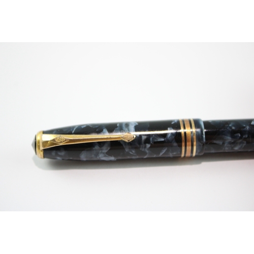 387 - Vintage Conway Stewart 58 Navy Fountain Pen 14ct Gold Nib Writing