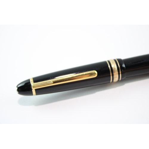393 - Montblanc Meisterstuck Black Cased Fountain Pen 14ct Nib Writing VI1141462