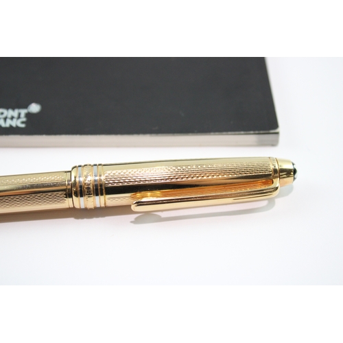 395 - Montblanc Meisterstuck Gold Plated Cased Rollerball Pen Writing - IW1666898
