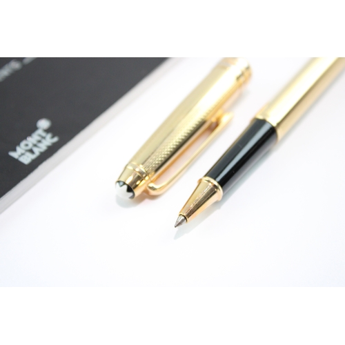 395 - Montblanc Meisterstuck Gold Plated Cased Rollerball Pen Writing - IW1666898