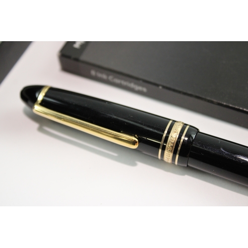 400 - Montblanc Meisterstuck No.146 Black Fountain Pen 14ct Nib Writing HB127057