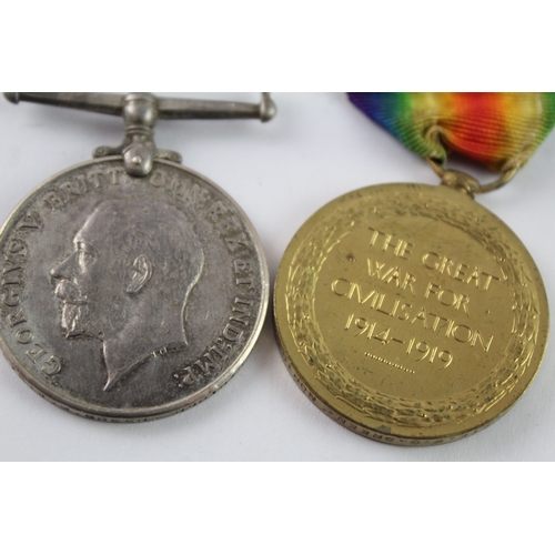 307 - WW1 Medal Pair Named To- 267896 Pte W.G Green Northumb Fus