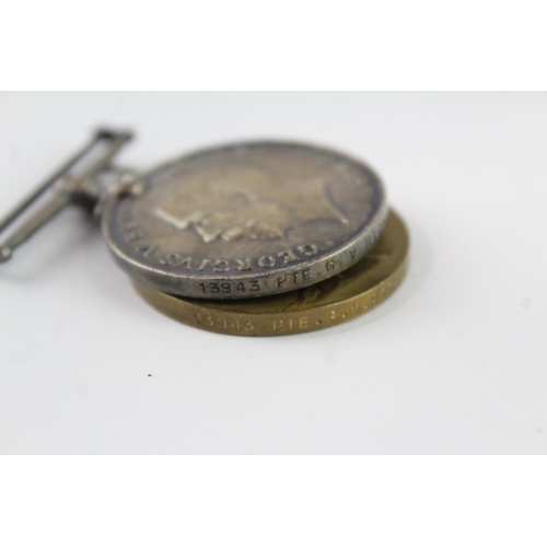 324 - WW1 1914-15 Star Trio Named- 13943 Pte G.V Richards Wilts Regt