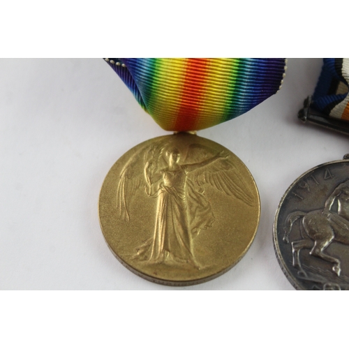 327 - WW1 Medal Pair Named To- 292078 Pte J. Turnbull R Highers