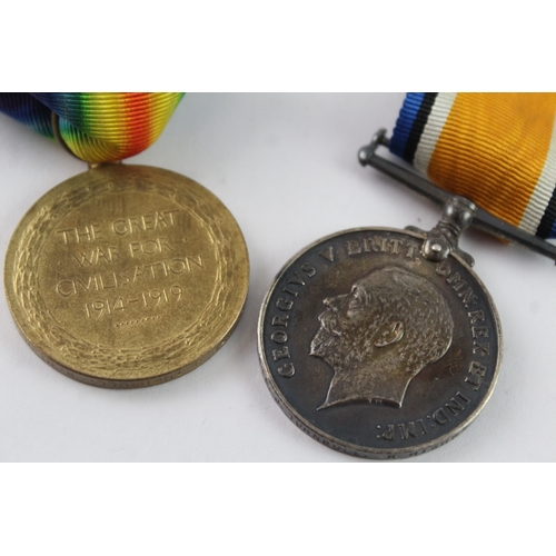 327 - WW1 Medal Pair Named To- 292078 Pte J. Turnbull R Highers