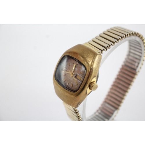 367 - Sicura Gold Tone Watch Automatic WATCH RUNS