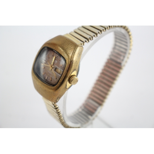 367 - Sicura Gold Tone Watch Automatic WATCH RUNS