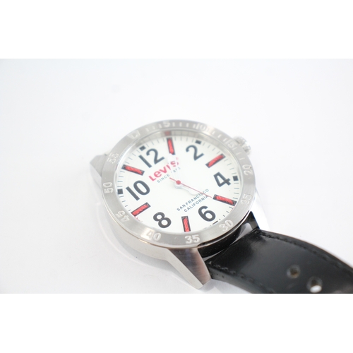 369 - Emporio-Armani & Levis Watches With Box WATCH RUNS x 2