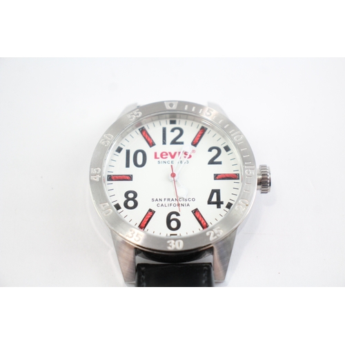 369 - Emporio-Armani & Levis Watches With Box WATCH RUNS x 2