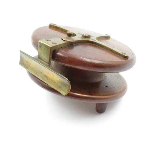 346 - Pair of Antique Fishing Reels Wooden Metal Brass