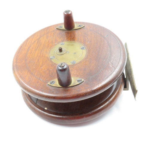 346 - Pair of Antique Fishing Reels Wooden Metal Brass