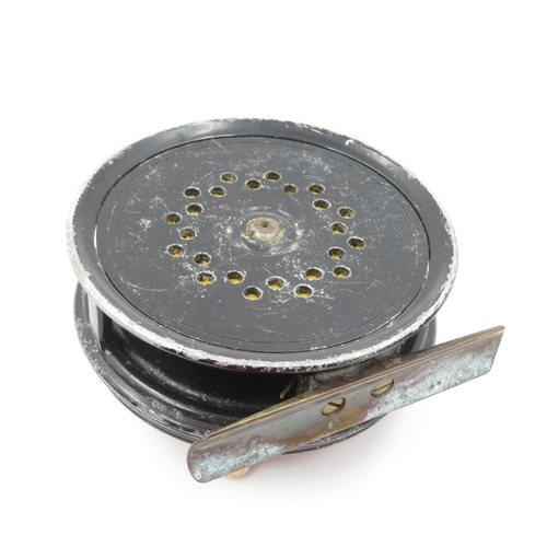 346 - Pair of Antique Fishing Reels Wooden Metal Brass