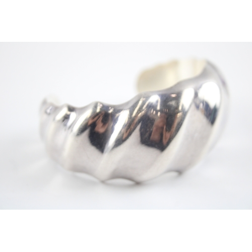 206 - Sterling Silver Modernist Torque Bangle (46g)