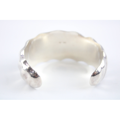 206 - Sterling Silver Modernist Torque Bangle (46g)