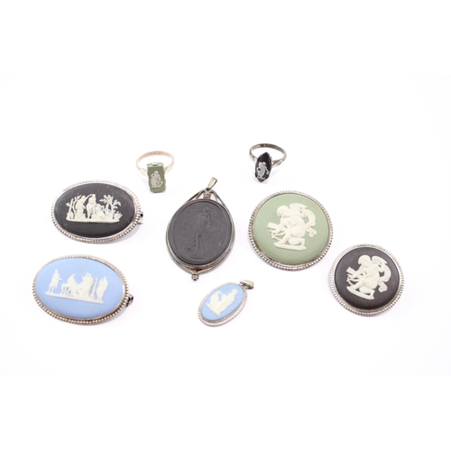207 - Collection of Sterling Silver Wedgwood Jewellery, inc. Jasperware x 8 (64g)