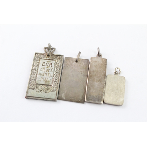 215 - Collection of Sterling Silver Ingot Pendants, inc. Silver Jewellery, Etched x 4 (55g)