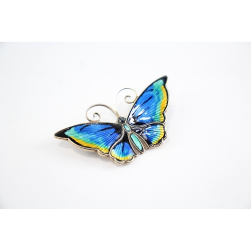 216 - Sterling Silver David Anderson Butterfly Brooch, w/ Enamel (15g)