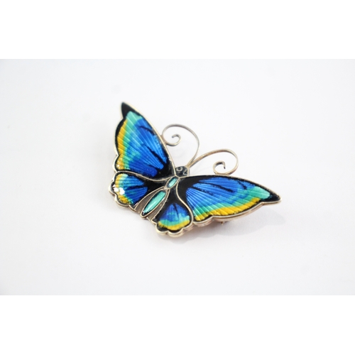 216 - Sterling Silver David Anderson Butterfly Brooch, w/ Enamel (15g)