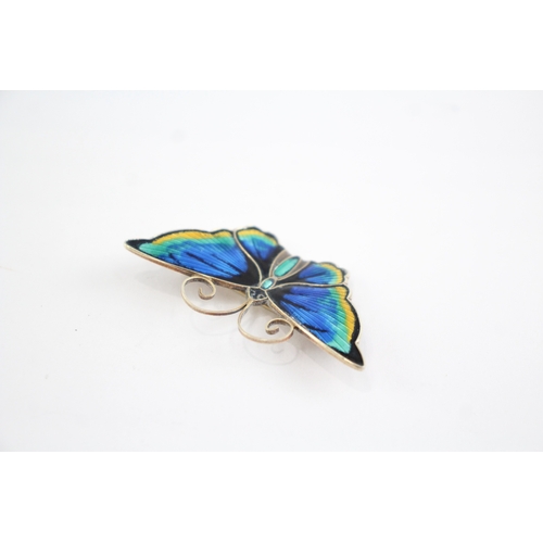 216 - Sterling Silver David Anderson Butterfly Brooch, w/ Enamel (15g)