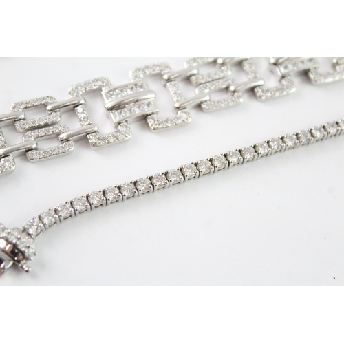 217 - Collection of Sterling Silver Tennis Bracelets, inc. Clear Gemstone, Stone Set x 5 (100g)