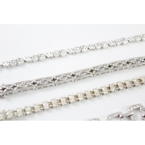 217 - Collection of Sterling Silver Tennis Bracelets, inc. Clear Gemstone, Stone Set x 5 (100g)