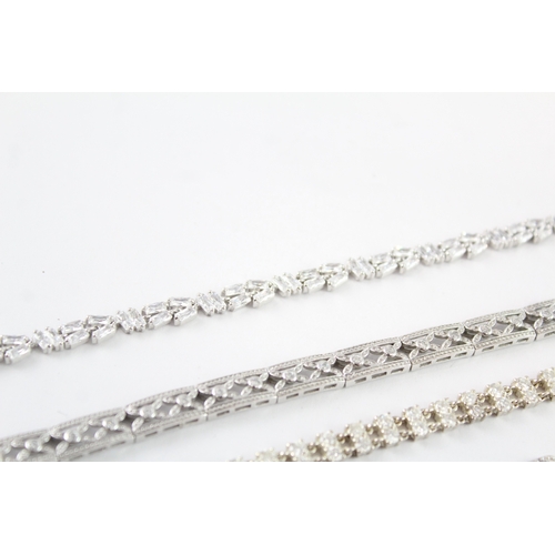 217 - Collection of Sterling Silver Tennis Bracelets, inc. Clear Gemstone, Stone Set x 5 (100g)