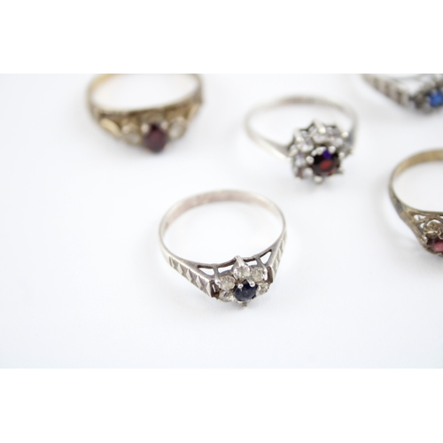 231 - Collection of Sterling Silver Rings, inc. Mid Century, Opal, Garnet x 7 (22g)