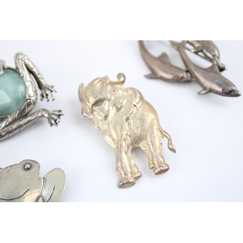 233 - Collection of Sterling Silver Animal Jewellery, inc. Bangle, Frog, Brooch x 5 (89g)