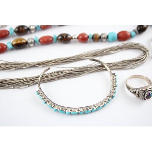 236 - Collection of Sterling Silver Native American Jewellery, inc. Carolyn Pollack x 7 (95g)