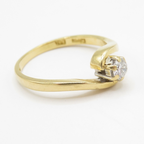 100 - 18ct Gold Diamond Solitaire Ring, 15 PTS, Hallmarked London (2.6g) Size K