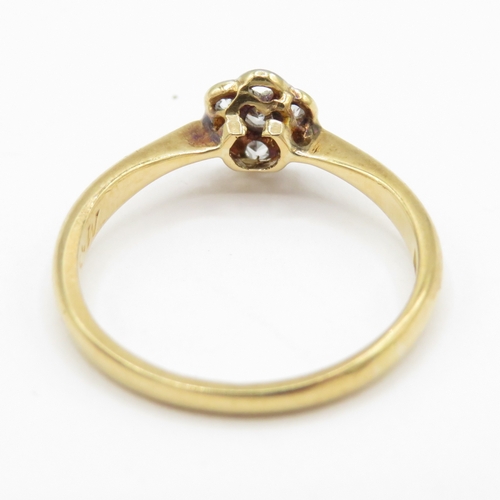102 - Antique 18ct Gold Diamond Cluster Ring - stone missing  (1.7g) Size J