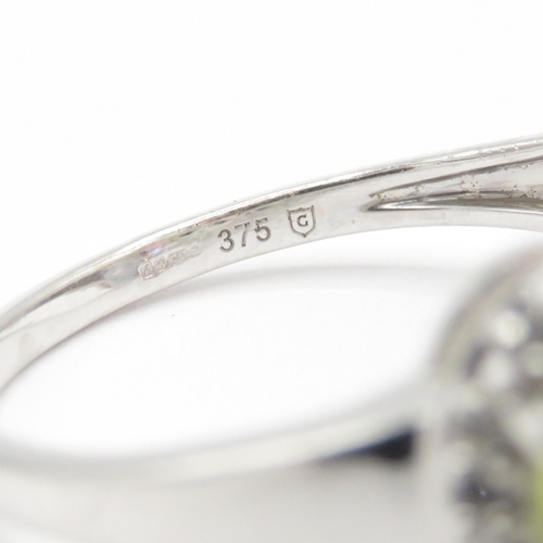 107 - 9ct White Gold Vari-Hue Sapphire & Diamond Dress Ring - stones missing , Hallmarked Birmingham (3.4g... 