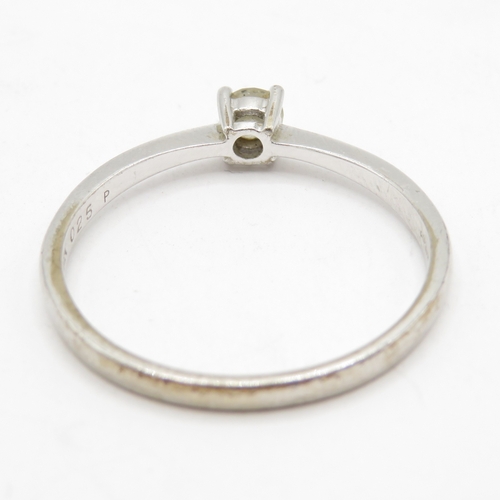 110 - 9ct White Gold Diamond Solitaire Ring, 0.25ct, Hallmarked London (1.9g) Size T 1/2