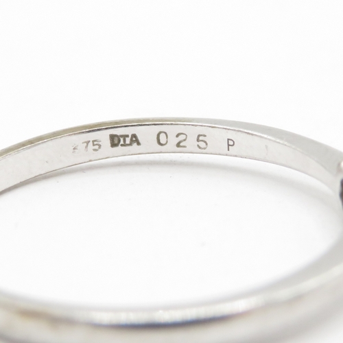 110 - 9ct White Gold Diamond Solitaire Ring, 0.25ct, Hallmarked London (1.9g) Size T 1/2