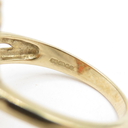 115 - 9ct Gold Fire Opal Cluster Ring, Hallmarked Birmingham (3.2g) Size N