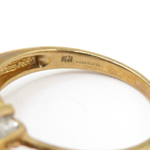 118 - 9ct Gold Star Sapphire Cocktail Ring with Diamond Set Shoulders, Hallmarked Birmingham (8.2g) Size N... 